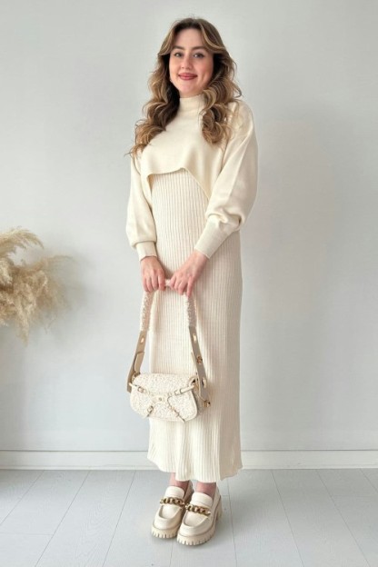 🔥Short Sweater Knit Dress Set