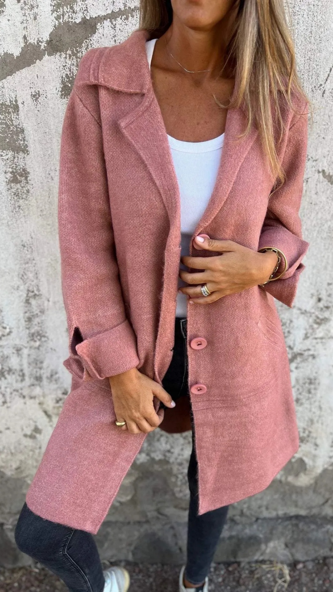 🔥Casual Lapel Wool Single Breasted Long Coat