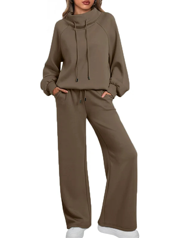 🔥2025 Women's Cotton Holiday Casual Crew Neck Drawstring Sweatshirt Set