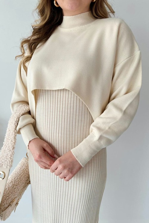 🔥Short Sweater Knit Dress Set