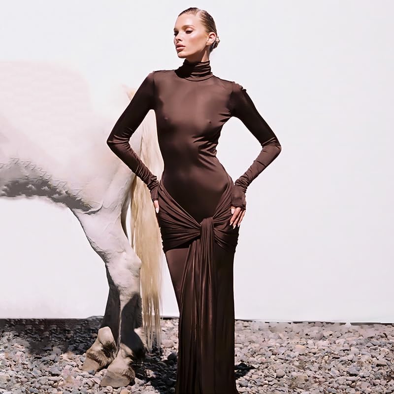 Women's long-sleeved turtleneck dress