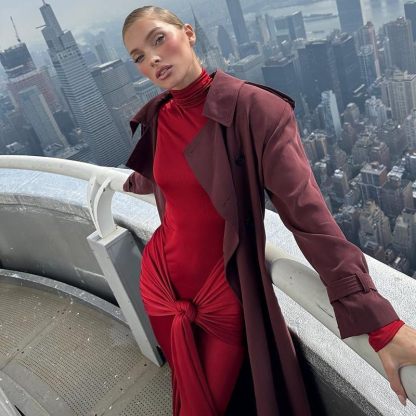 Women's long-sleeved turtleneck dress
