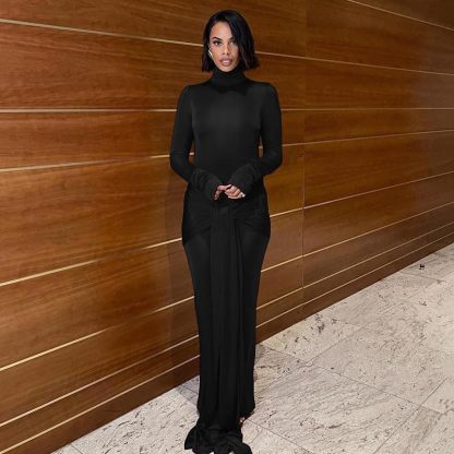 Women's long-sleeved turtleneck dress