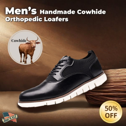 Last day 50% off 🔥⏱️Halloween sale⏱️🔥Men's Loafers Genuine Leather Shoes Casual Oxford Lace Up Dress Shoes