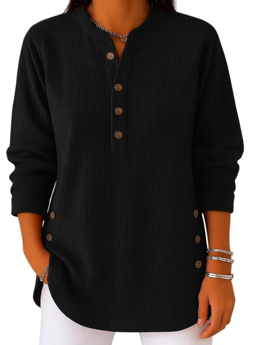 CLEARANCE SALE🔥 Women's Solid Color Crew Neck Long Sleeve Casual Loose Knit Pullover