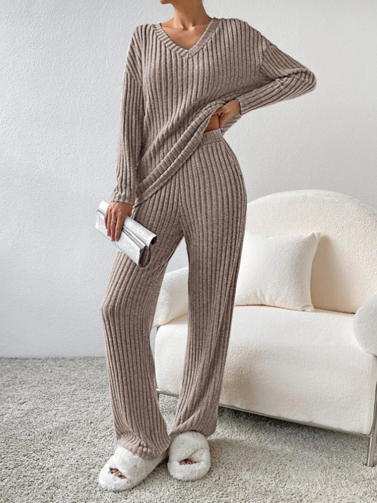 RelaxFit | 2-Delig Trendy Lounge Set | Geribd Comfort | Dames Kleding