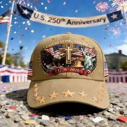 Men's 250th America Anniversary Casual Printed Stand Collar Zip