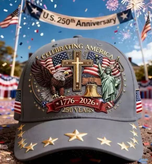 Men's 250th America Anniversary Casual Printed Stand Collar Zip