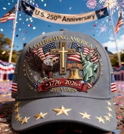 Men's 250th America Anniversary Casual Printed Stand Collar Zip