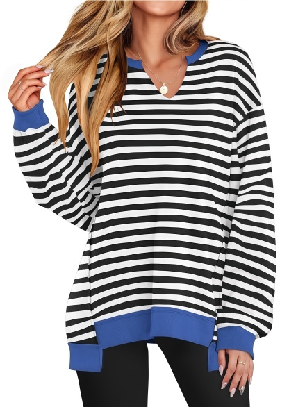 🔥Womens Oversized Sweatshirt V Neck Long Sleeve Tunic Lightweight Pullover