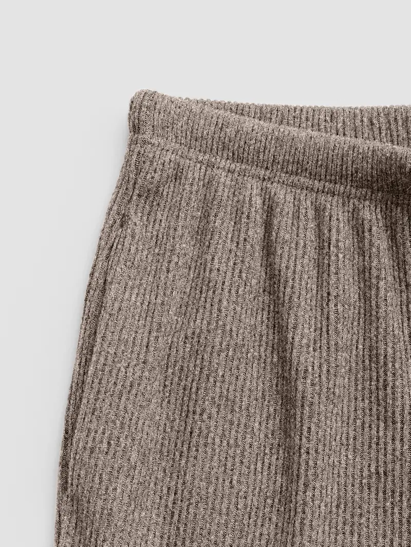 Women's Casual Comfortable Round Neck Long Sleeve Knit Sweater Set, High Waist Versatile Wide Leg Pants, Perfect for Daily Wear