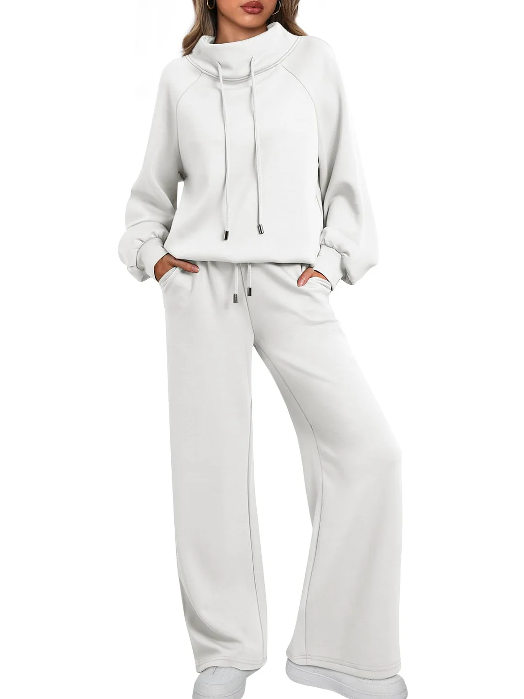 🔥2025 Women's Cotton Holiday Casual Crew Neck Drawstring Sweatshirt Set