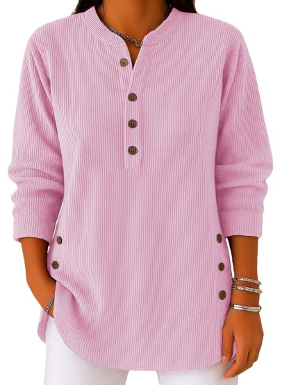 CLEARANCE SALE🔥 Women's Solid Color Crew Neck Long Sleeve Casual Loose Knit Pullover