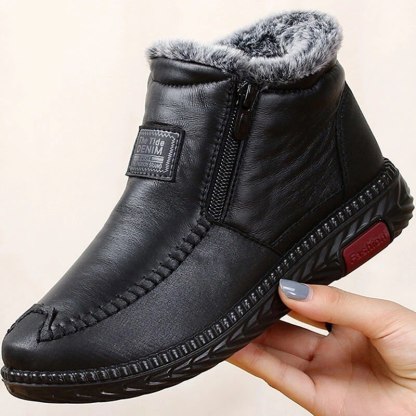 🔥Women's Waterproof Non-slip Cotton Leather Boots ( HOT SALE !!!-60% OFF For a Limited Time )