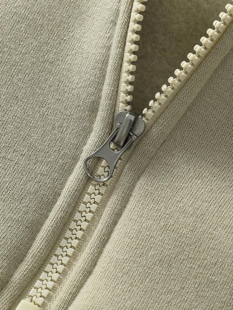 💥LAST DAY SALE 49% OFF💥 Regular Fit Solid Half Zip Drop Shoulder Essentials Hoodie