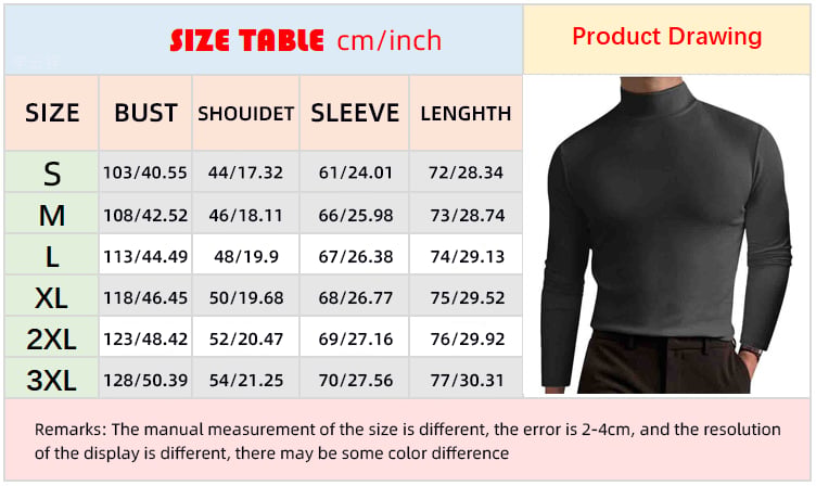 🔥Mens High Neck Slim Fit Long Sleeve T-shirt