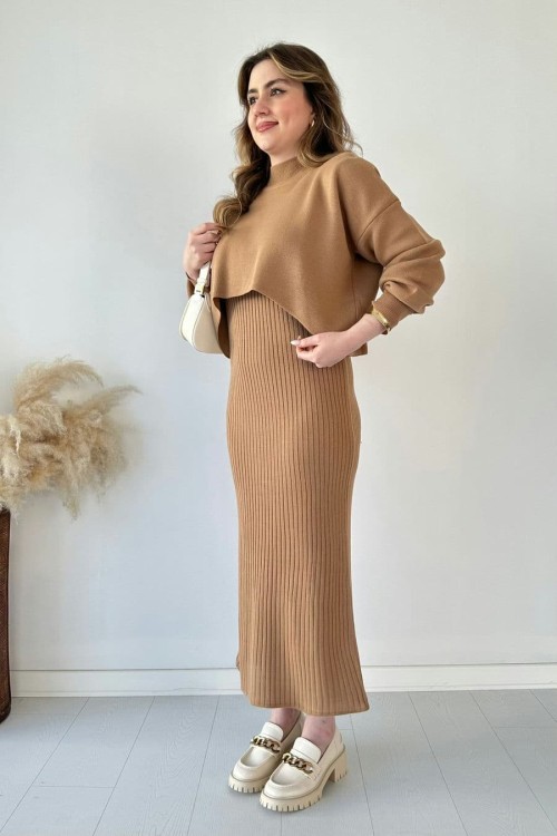 🔥Short Sweater Knit Dress Set
