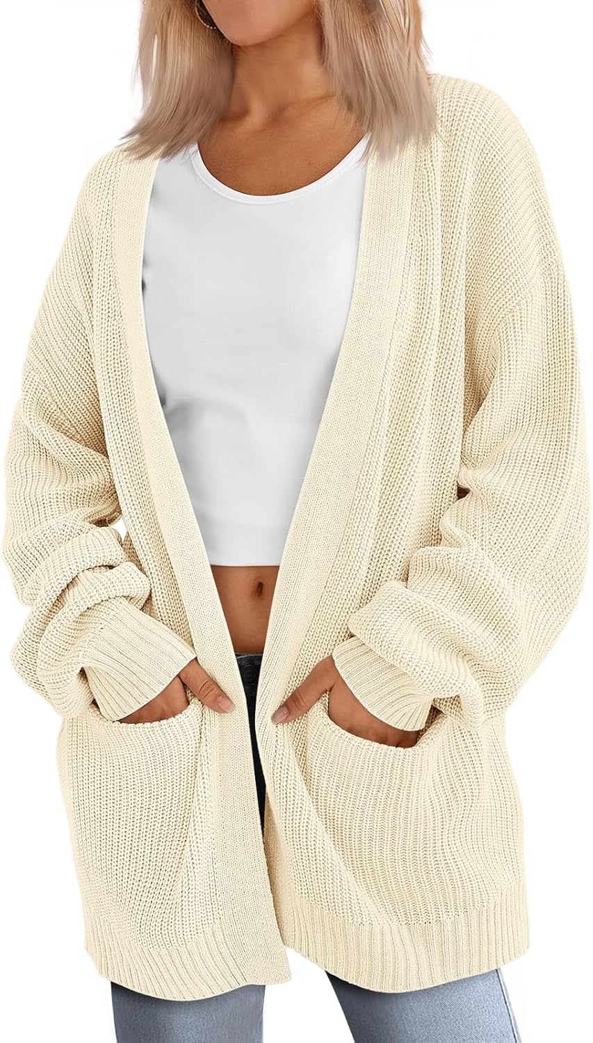 CLEARANCE SALE🔥Women's Oversized Cardigans Soft Knit Cardigan Sweater with Pockets