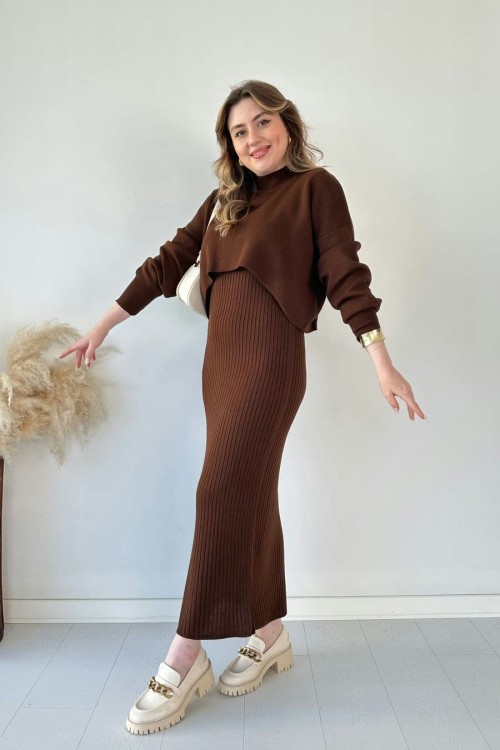 🔥Short Sweater Knit Dress Set