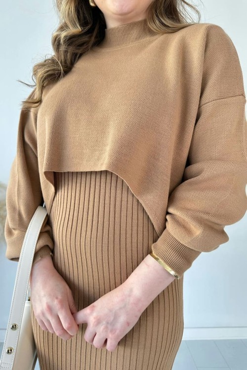 🔥Short Sweater Knit Dress Set