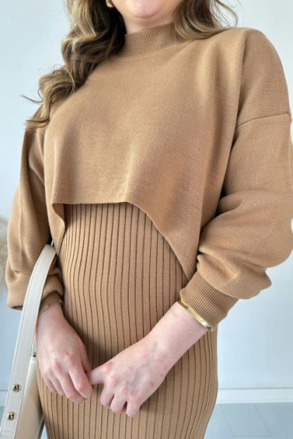 🔥Short Sweater Knit Dress Set