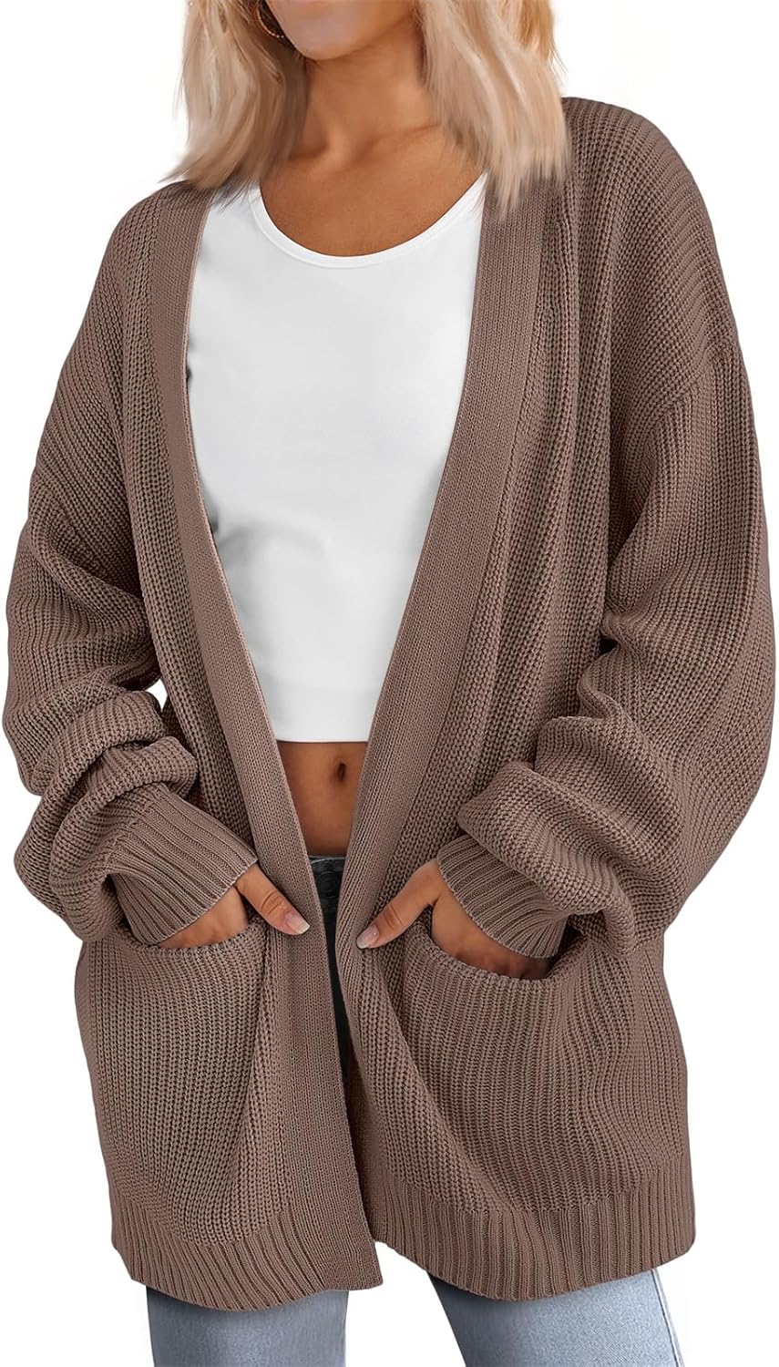CLEARANCE SALE🔥Women's Oversized Cardigans Soft Knit Cardigan Sweater with Pockets