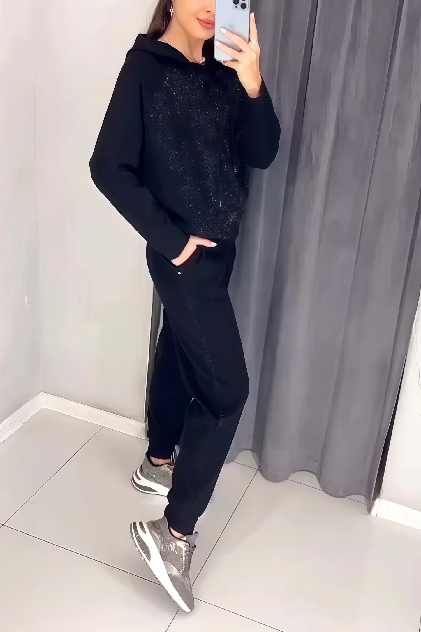 🔥Women's casual diamond embellished hooded track suit