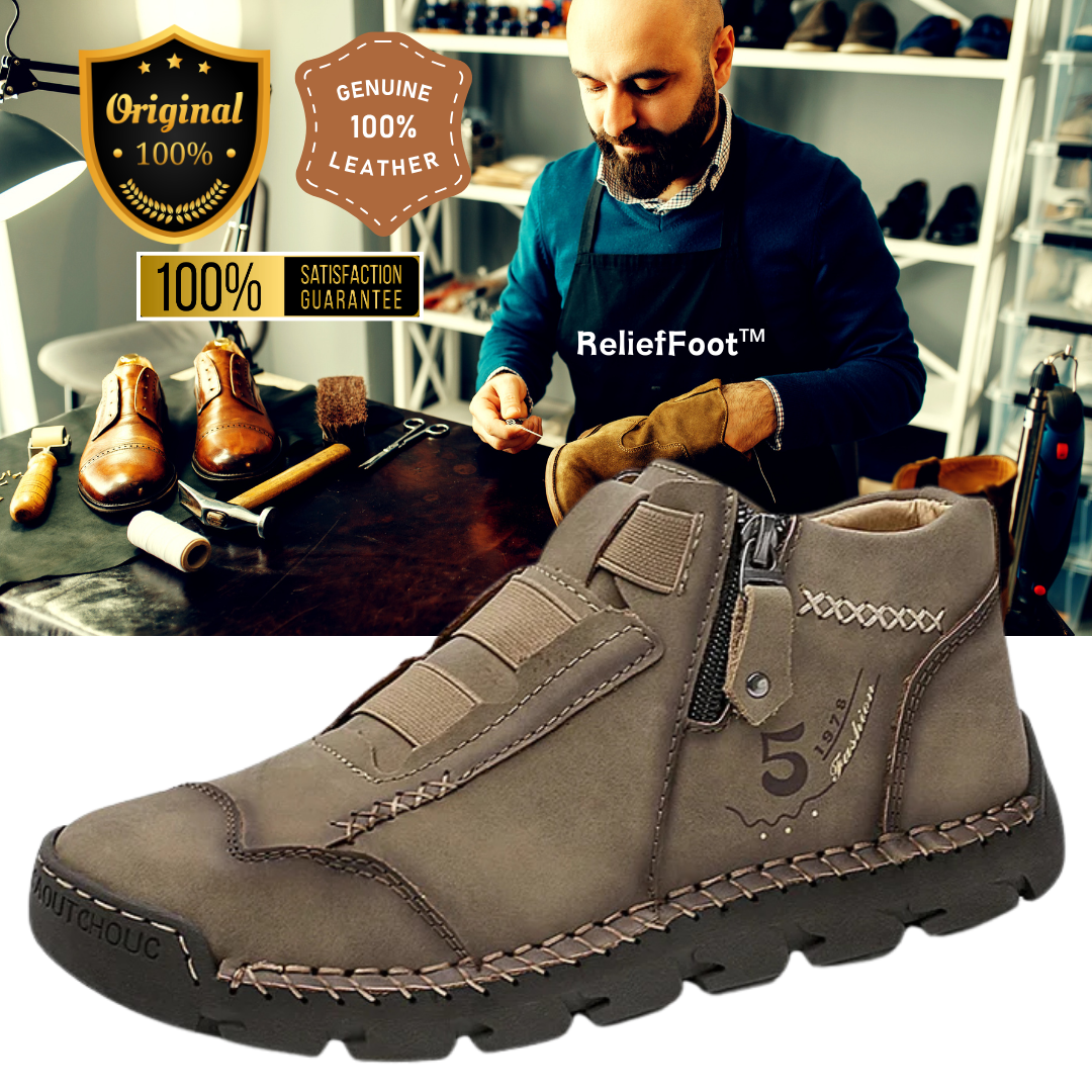 ReliefFoot™ Men's Vintage Casual Soft And Breathable Cowhide Leather Boots