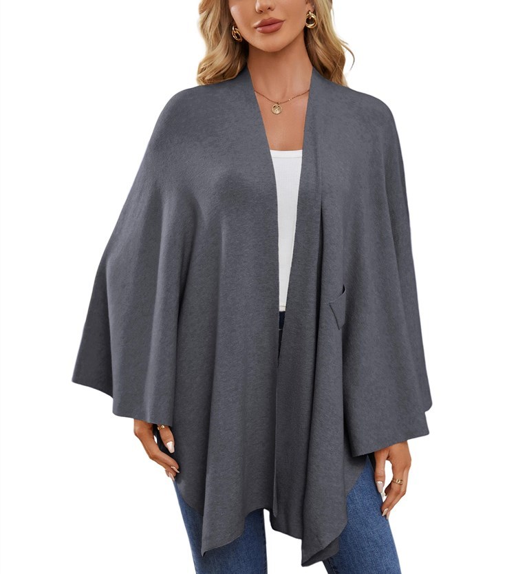 Women's Elegant Shawl Wraps Soft Open Front Poncho Sweater