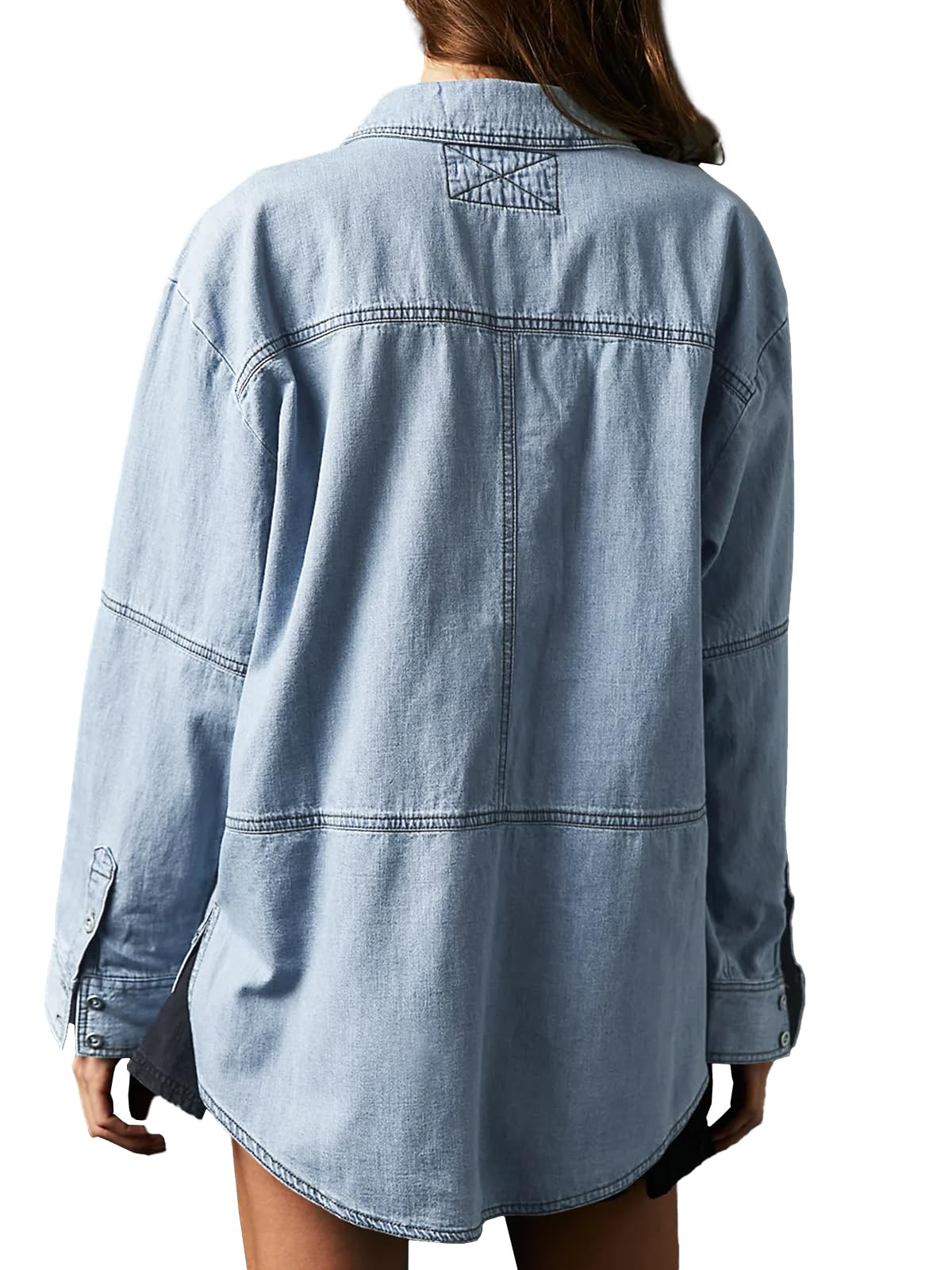 Limited time sale🔥Women's Denim V-Neck Pullover Shirt (BUY 2 FREE SHIPPING)