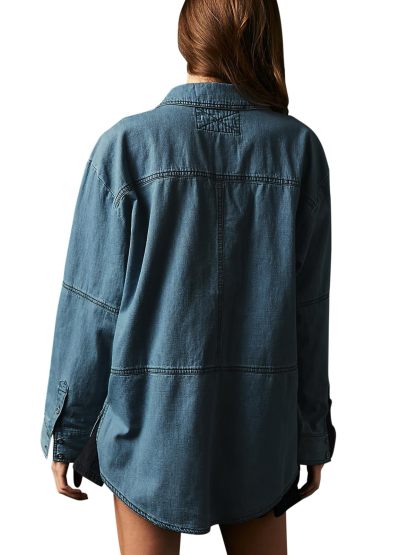 Limited time sale🔥Women's Denim V-Neck Pullover Shirt (BUY 2 FREE SHIPPING)