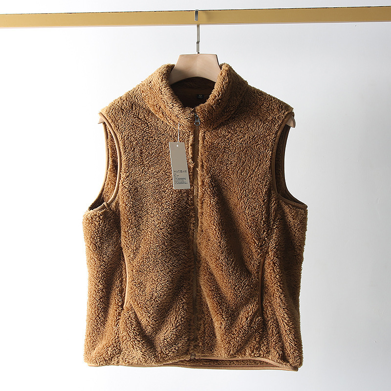 2025🔥Women's casual simple stand collar coral cashmere