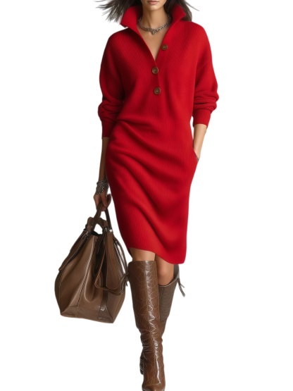 🎁Clearance Sale🔥 Mid-length sweater dress (Buy more, save more)