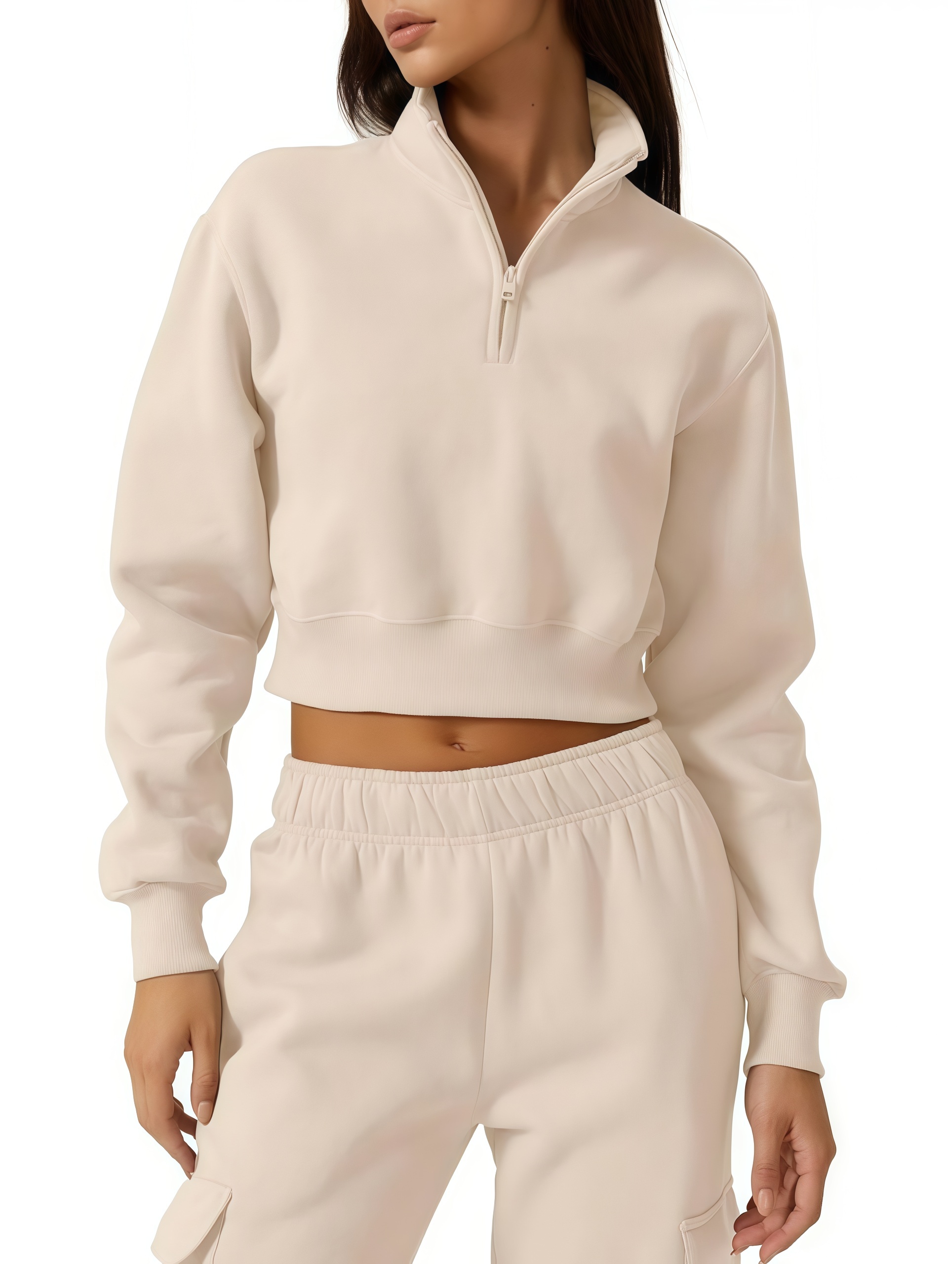 Women Half Zip Sports Top, Fleece