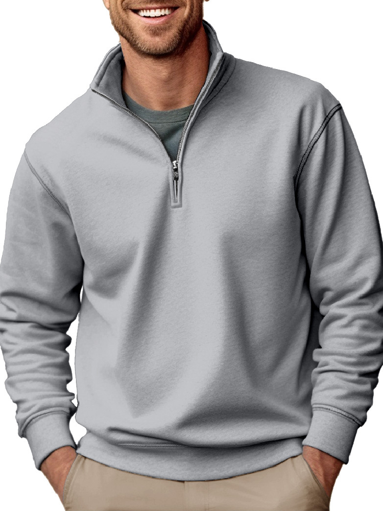 🔥New Men's Casual Zipper Stand Collar Thickened Fleece Sweatshirt