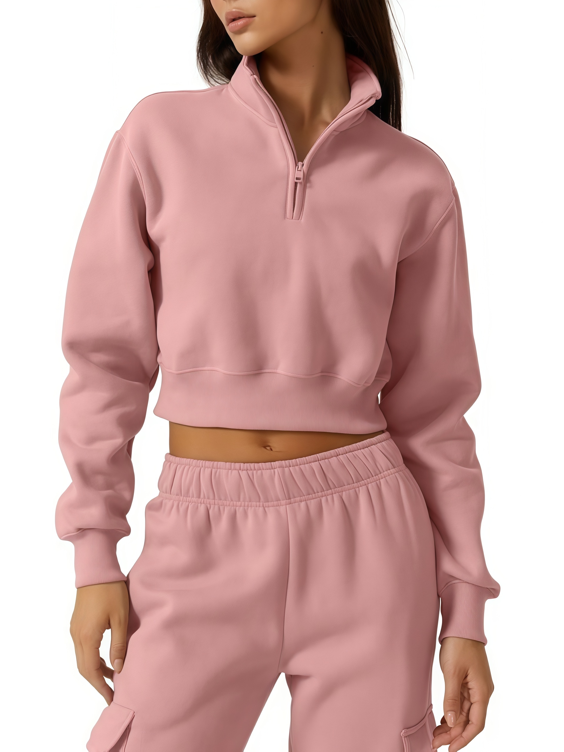 Women Half Zip Sports Top, Fleece
