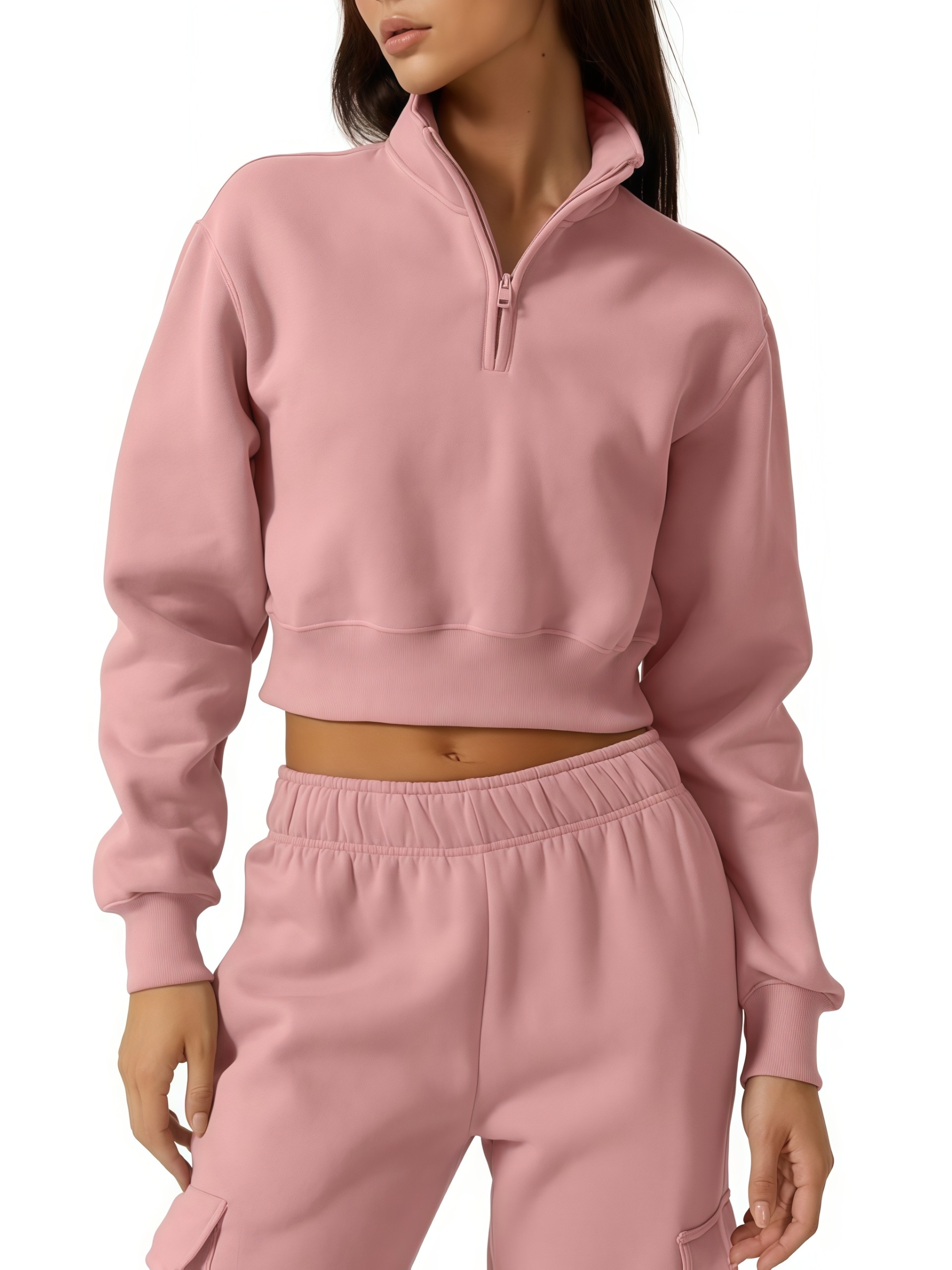 Women Half Zip Sports Top, Fleece