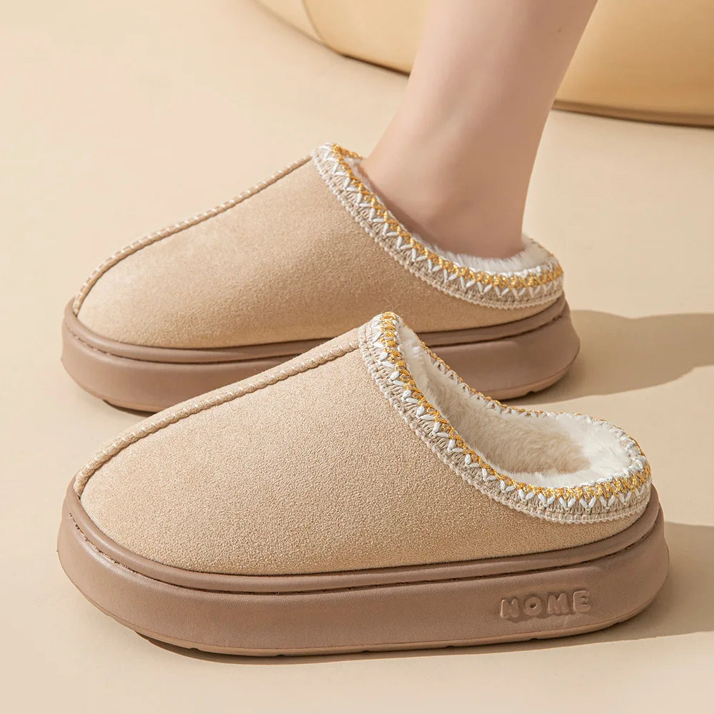 🔥Women's braided leather outdoor suede slippers