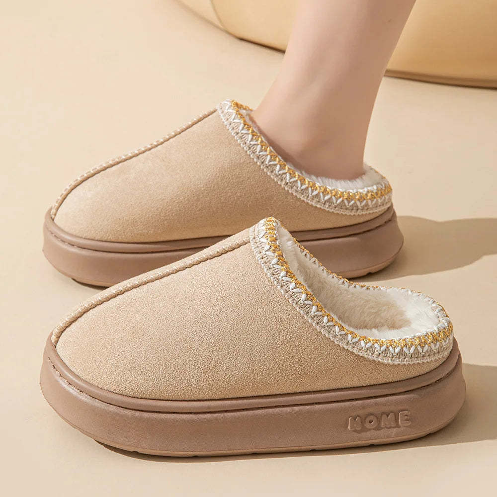 🔥Women's braided leather outdoor suede slippers