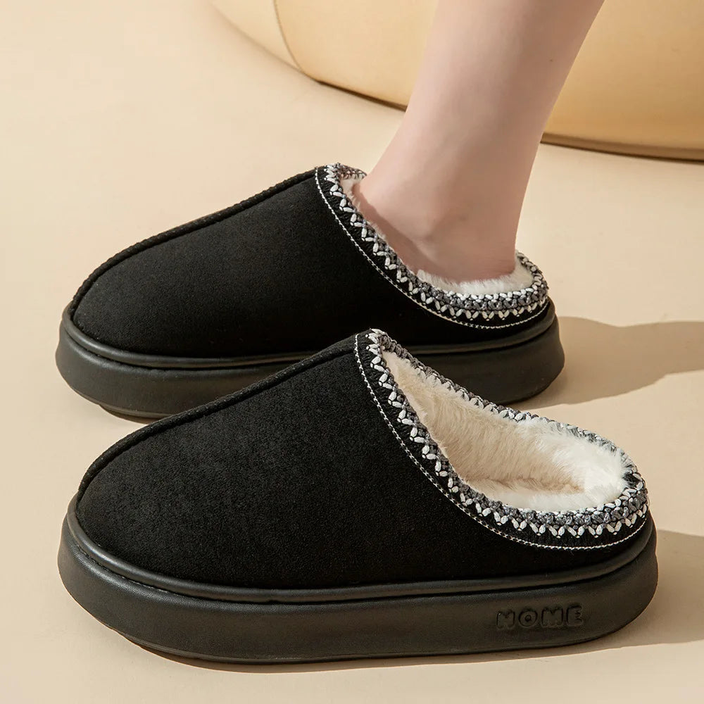 🔥Women's braided leather outdoor suede slippers