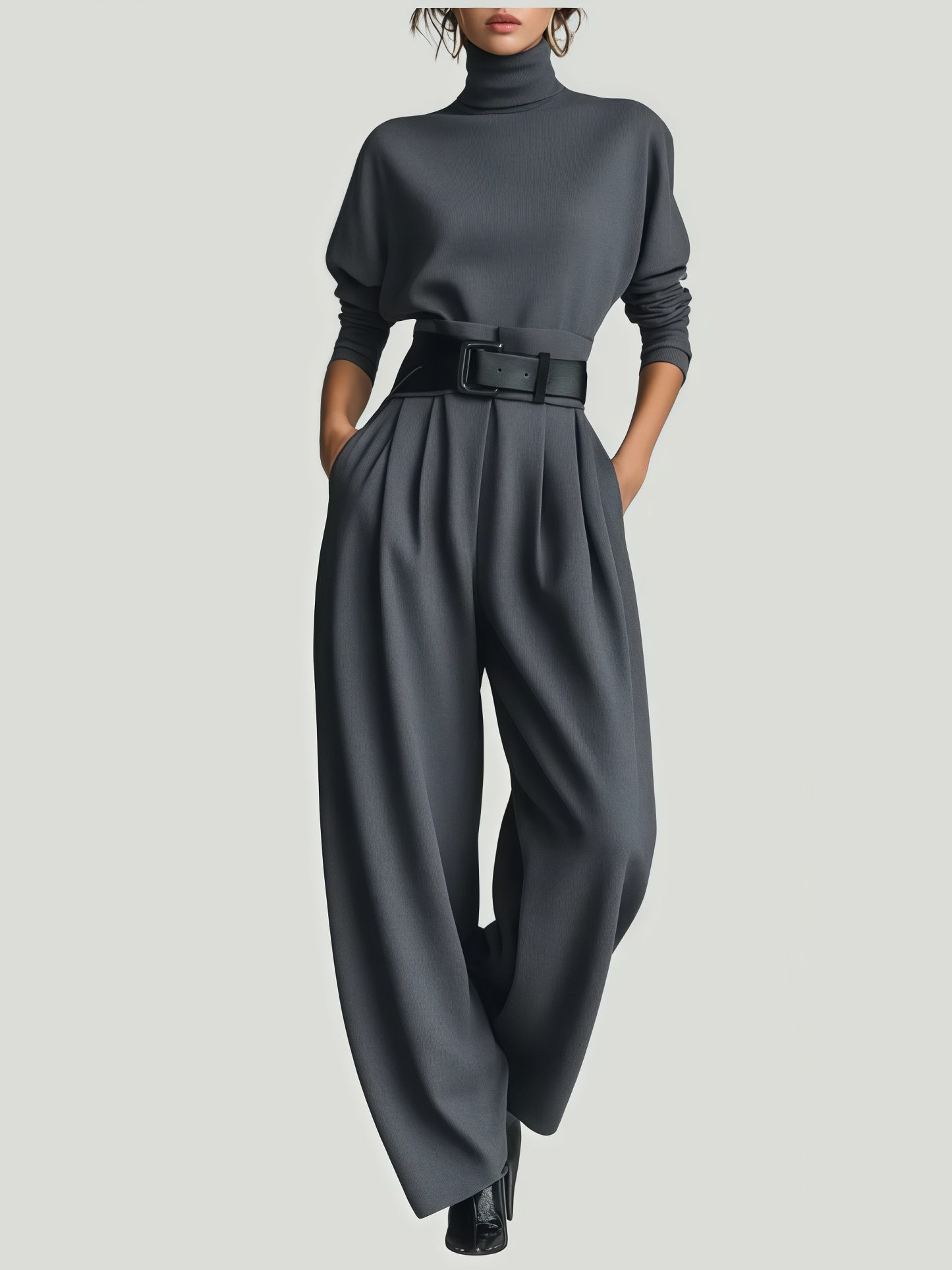 VAULT FASHION -Turtleneck & Straight Leg Pants Set
