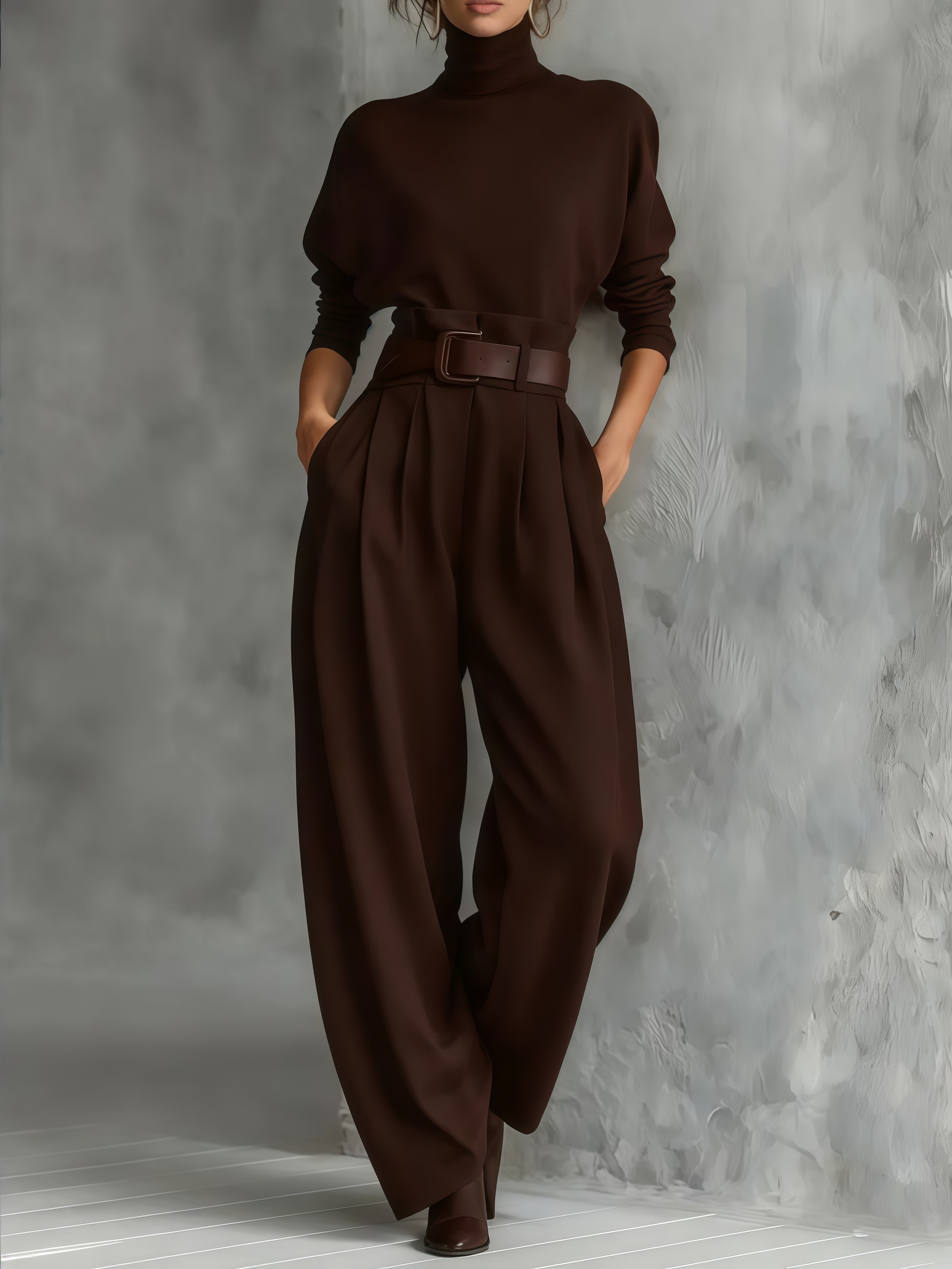 VAULT FASHION -Turtleneck & Straight Leg Pants Set