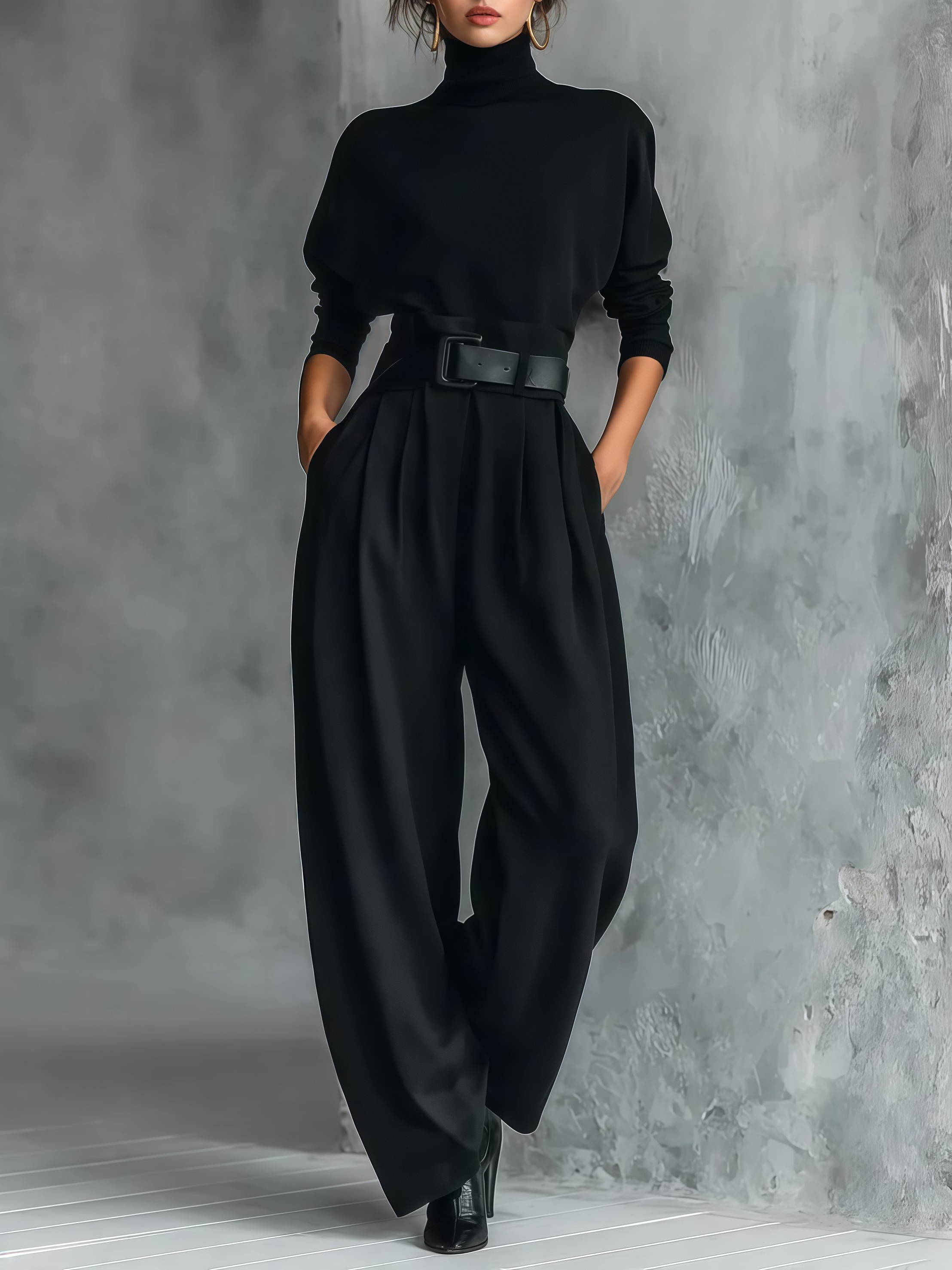 VAULT FASHION -Turtleneck & Straight Leg Pants Set
