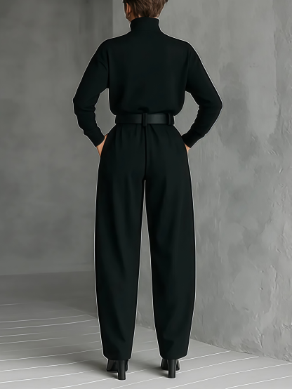 VAULT FASHION -Turtleneck & Straight Leg Pants Set
