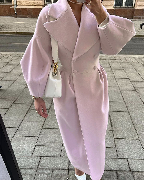 🔥Lapel lantern vintage wool coat