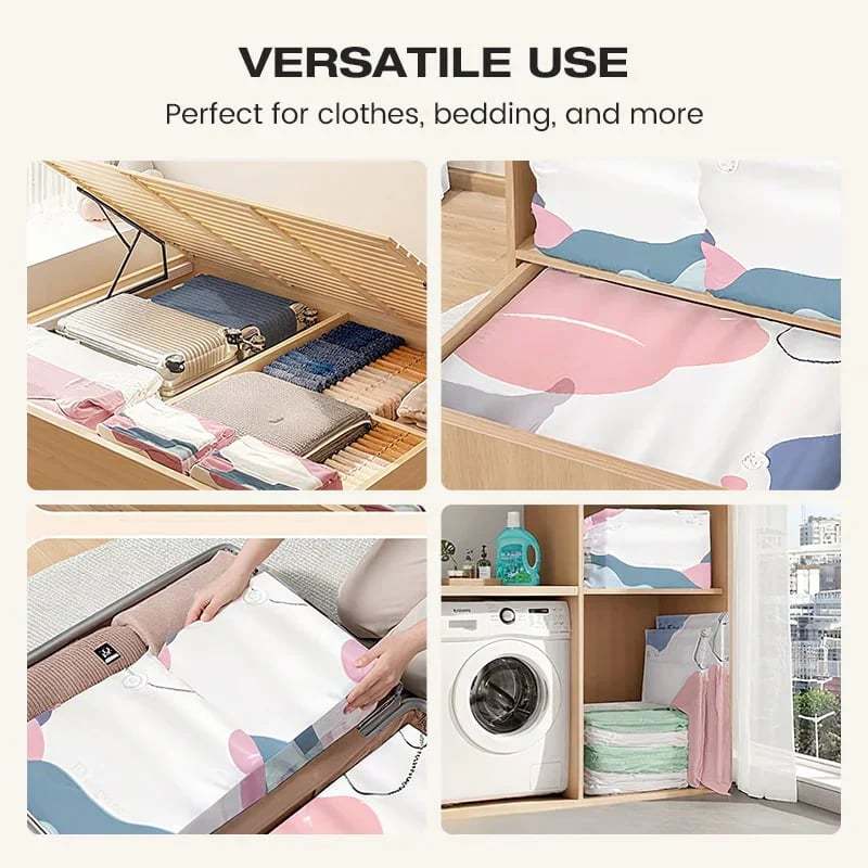 🧳 Large Capacity Vacuum Storage Bags – No Pump Needed