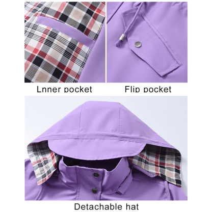 🍂Fall Sale 49%💗🧥Ultimate Checkered Waterproof Jacket for Women🍃