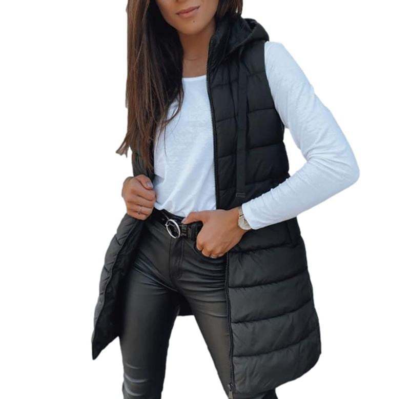50K+ SOLD! Women Long Puffer Vest | Solid Color | Sleeveless | Hooded | Winter Wear