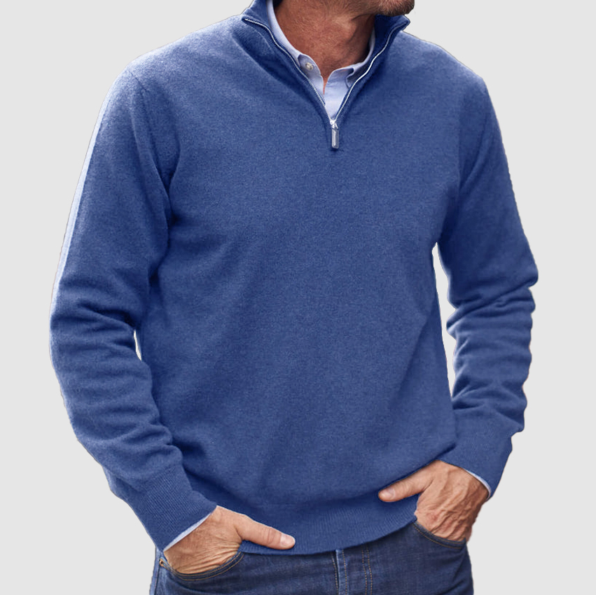 🎈Hot Sale⏰Men's Cashmere Zipper Basic Sweater