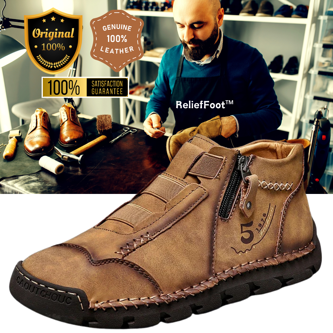 ReliefFoot™ Men's Vintage Casual Soft And Breathable Cowhide Leather Boots
